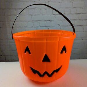 Vintage 80s/90s Halloween Pumpkin Large Candy Bucket